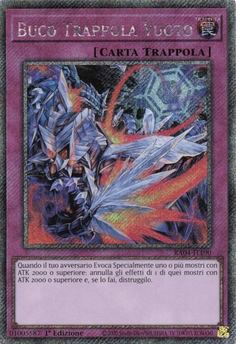 Yu Gi Oh Ita 1Ed Rare Secret Platinum Ra04-It190 Trap Hole - 第 1/1 張圖片