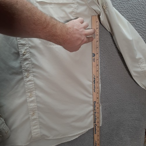 Cabelas Shirt Adult Large Tall Tan Vented Roll Tab Sleeves Fishing Outdoors Mens - Picture 5 of 10