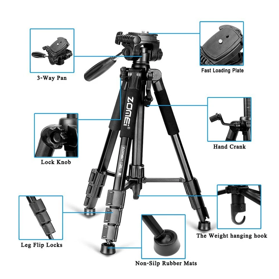 ZOMEI Q111 Professional Photography Equipment Tripod for Canon Nikon Sony DSLR - Image 3 of 4