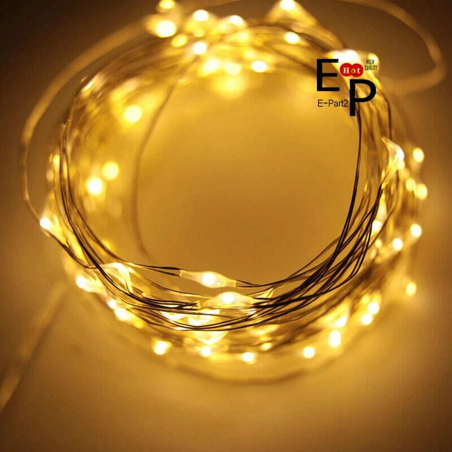 USB Plug Twinkle LED String Fairy Lights Silver Wire With Remote 50 100 200 LED - Image 3 of 4