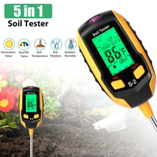 5 in 1 PH Tester Soil Water Moisture Light Test Meter for Garden Plant Growth