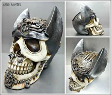 Mechanical Robotic Batman SKULL Skeleton HEAD Sculpture Figurine Halloween Decor