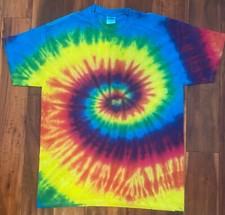 TIE DYE Retro Multicolor Men's Large Short Sleeve T-Shirt 100% Cotton New