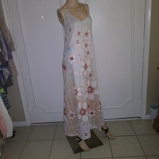 MISSLOOK beige cotton maxi with lg flower print sz S