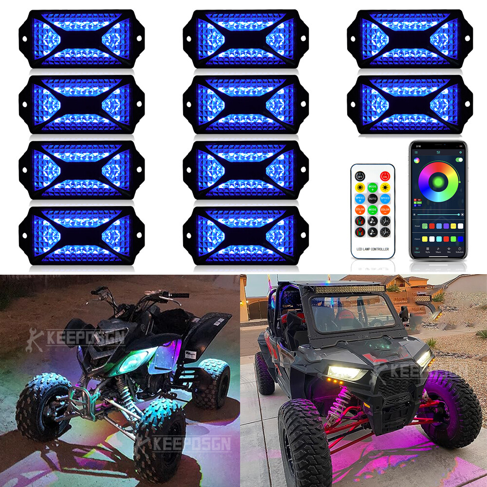 For CanAM Maverick X3 UTV ATV 10 Pods RGB LED Rock Light Underbody