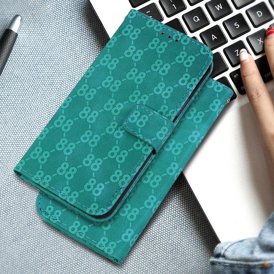 Phone Case For MOTO G24 G04 GFast G72 G62 G84 G23 G14 Leather Press Number Eight - Image 3 of 4