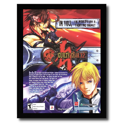 2003 Guilty Gear X2 Framed Print Ad/Poster Official PS2 Fighting