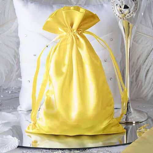 12 pcs 6x9" Gold SATIN FAVOR BAGS Wedding Party Reception Gift Favors WHOLESALE