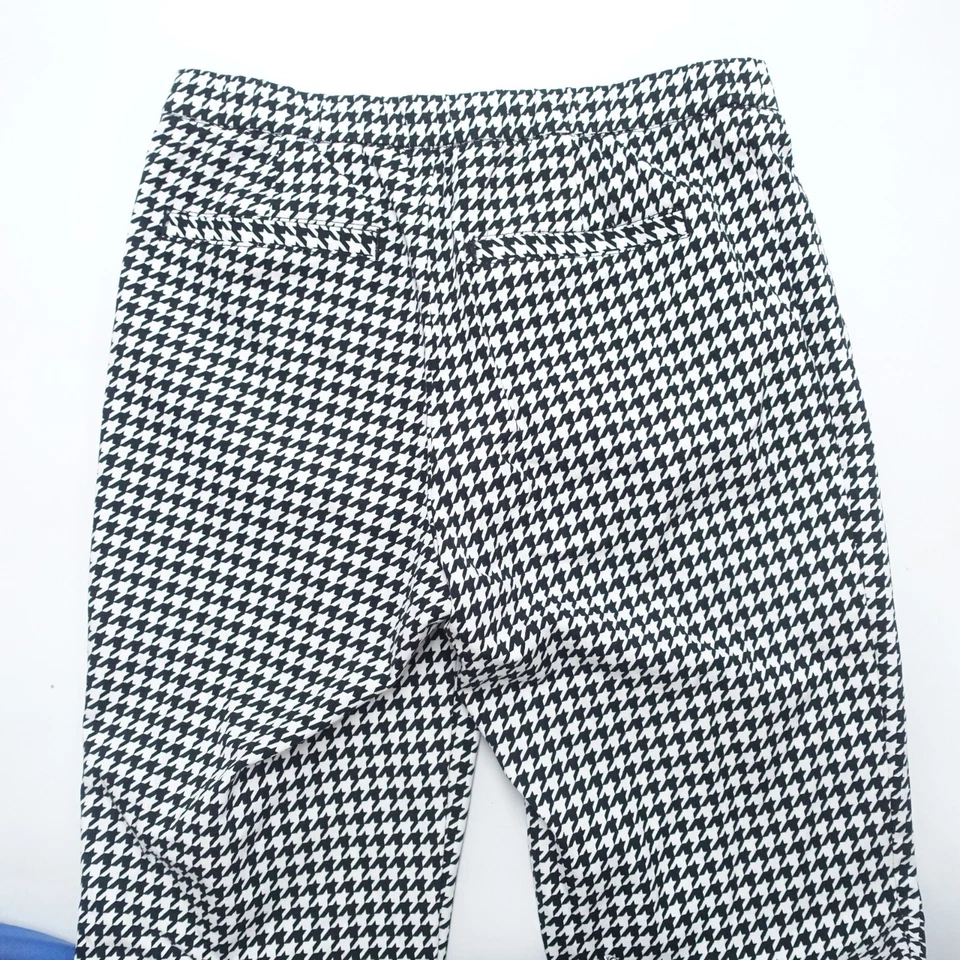 Isaac Mizrahi Pants Women 4 Petite Black White Houndstooth Elastic Waist Pull On - Image 3 of 4