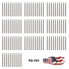 100 Dental Carbide Burs Tungsten Steel Bur Pear for High Speed Handpiece FG701