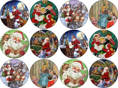 Weihnachten Vintage Nostalgie Retro Cupcake Topper Party Deko Essbar Lebkuchen