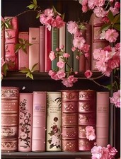 Canrichshop Bookshelf Flowers Diamond Art Painting Kits 12x16 inches, G5739