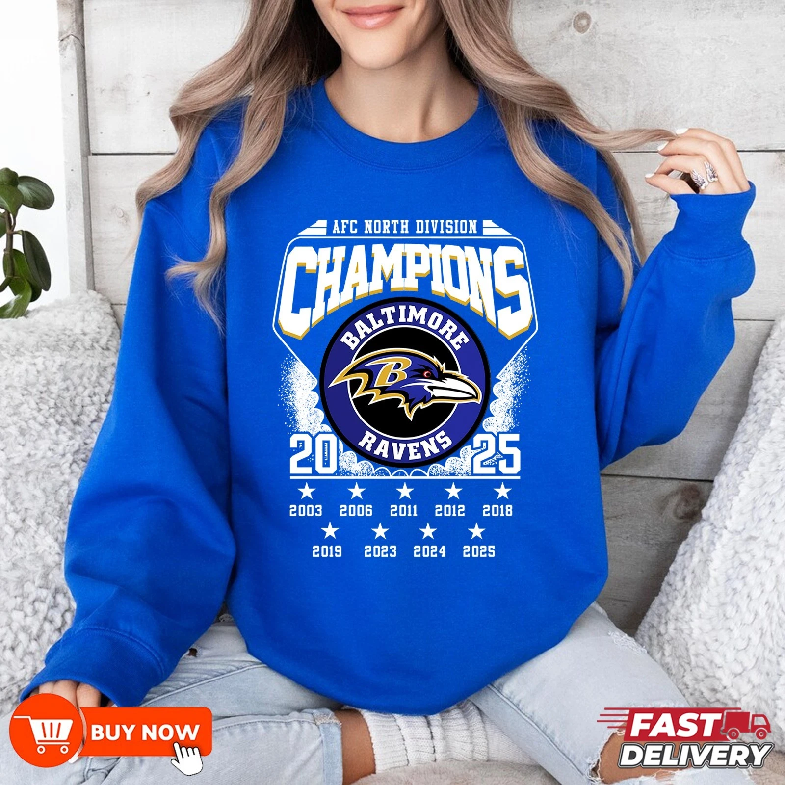 Baltimore Ravens 2025 AFC North Division Champions Sweatshirt