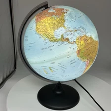 World Globe Tecnodidattica Illuminated Globe Works Tested