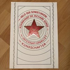 DDR Gedenkblatt ,Held der Sowjetunion, Dr. Richard Sorge in Memoriam , 1976 