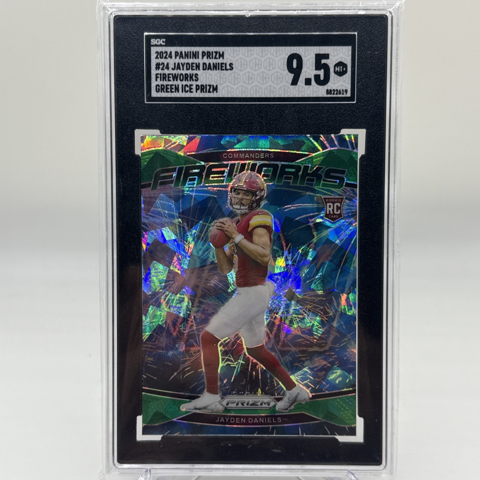 2024 Panini Prizm - Fireworks Jayden Daniels #24 Green Ice Prizm (RC)🔥