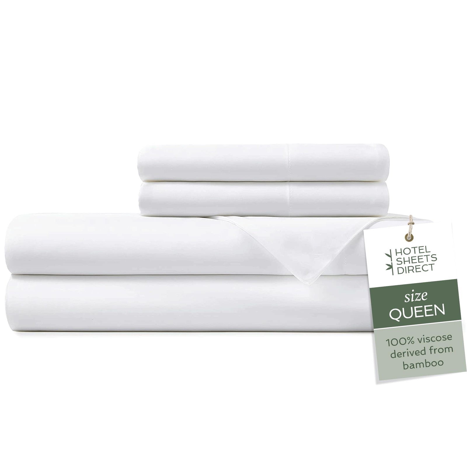 4 Piece Bed Sheet Set Queen Size, 100% Viscose Derived from Bamboo Sheets Set...
