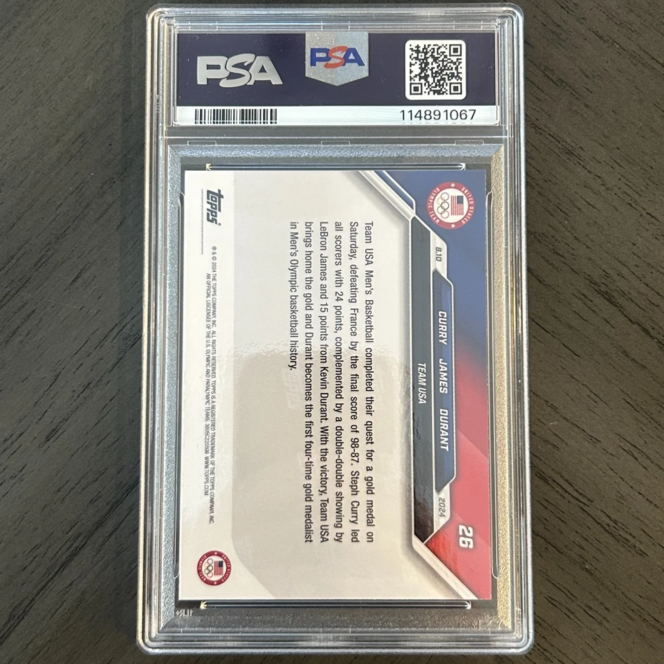 2024 Topps Now | Juegos Olímpicos #26 | Curry James Durant | PSA 10 Foto 3 de 3