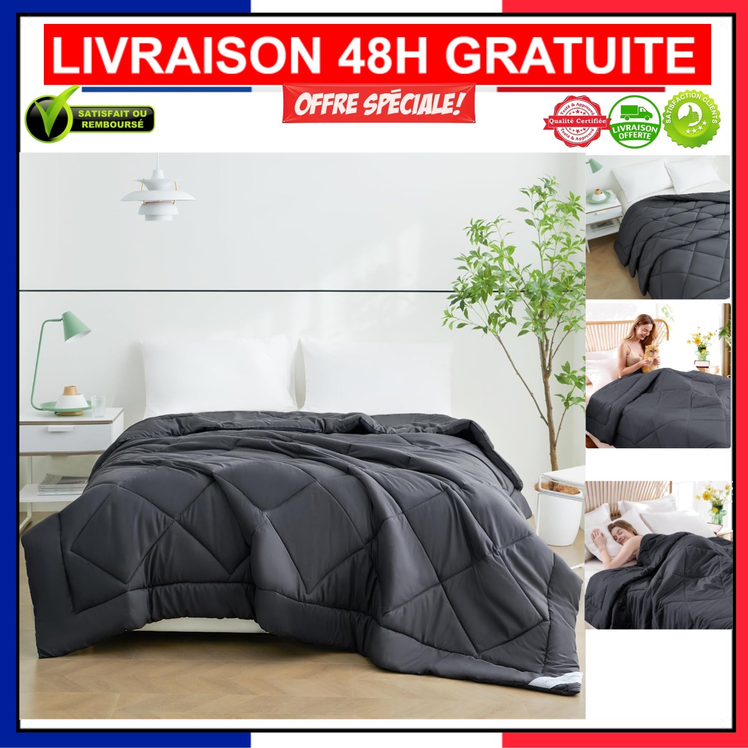 Couette 220x240 cm WAVVE légère et lavable pour lit deux personnes
