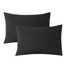 Queen Size Pillowcases Set of 2, 20x30 Cotton Pillow Queen 20" x 30" Black