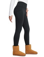 's Thick Fleece Lined Leggings Winter Snow Pants Warm Thermal High Waisted Sk...