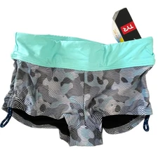 TYR DuraFast Lavara Della Boyshort Swim Bottoms Women Grey Mint Size XS 0/2