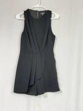 Lulu's Women's Size S My Dear Black Pleated Sleeveless Romper Dress Fully Lined
