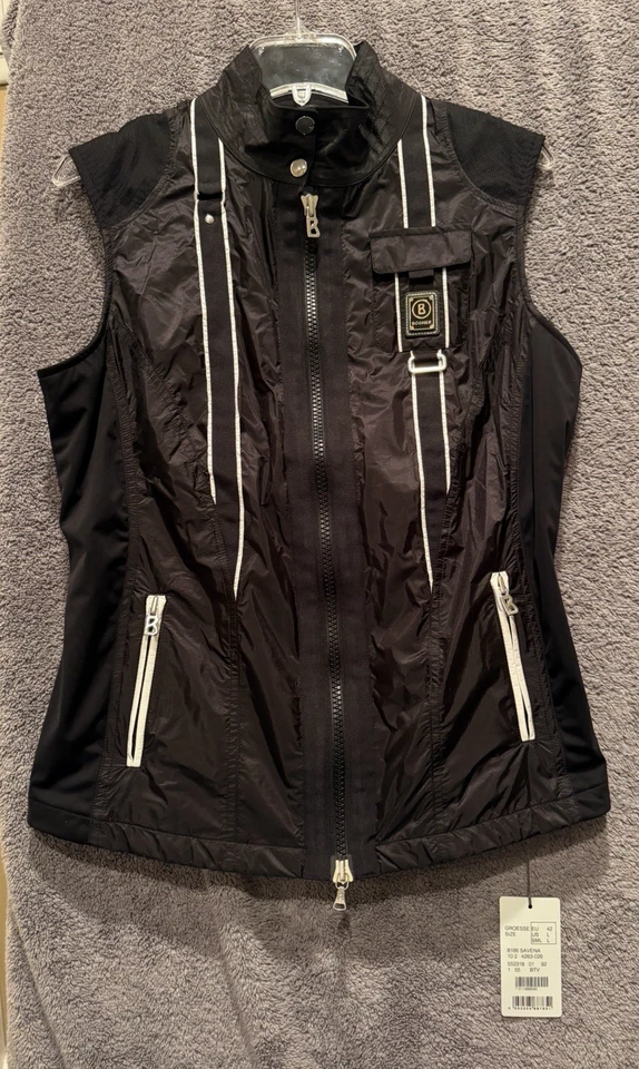 Bogner Vest Black Full Zip Women’s Size Large EU 42 NWT - Image 2 of 4