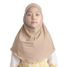 Girls Hijab Muslim Kids Scarf Headwear Solid Color 611 Years Ready to Wear