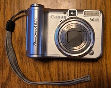 Canon PowerShot A630 Digital Camera 8 MP - 4x Digital Zoom Silver Tested Working