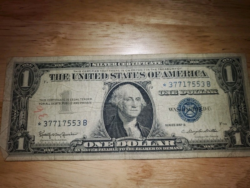  1957 $1 ONE Dollar Bill Blue Serial Number Star Note All Odd Numbers