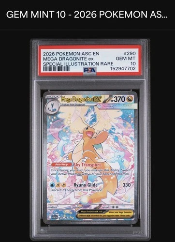 2026 POKEMON ASCENDED HEROES SPECIAL ILLUSTRATION RARE MEGA DRAGONITE EX PSA 10