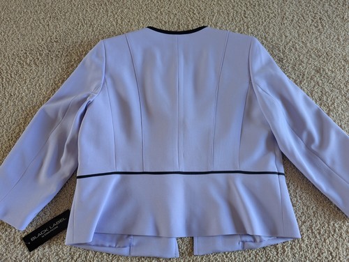 Black Label by Evan-Picone Blazer Lavender Black Trim Size 14 Open Front New NWT - Picture 19 of 19