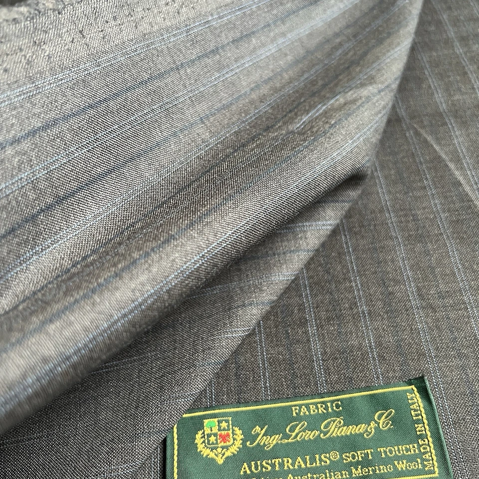 Ткань Loro Piana AUSTRALIS 1,60 м - шерсть Super 150'S мягкое прикосновение - коричневый синий - Изображение 4 из 4