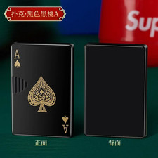 Accendino antivento USB filo tungsteno creativo per ricarica carte da gioco in metallo ciao