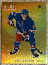 2025-26 Upper Deck Allure “Color Flow” Gabe Perreault (RC) #CF-16 Orange-Yellow 