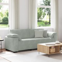 3-Sitzer Sofa Hellgrau Samt 220X77X82 Cm