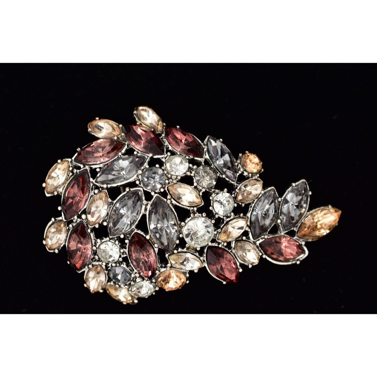 Vintage Large Crystal Pin Brooch Multi-Color Marquise  display picture 3