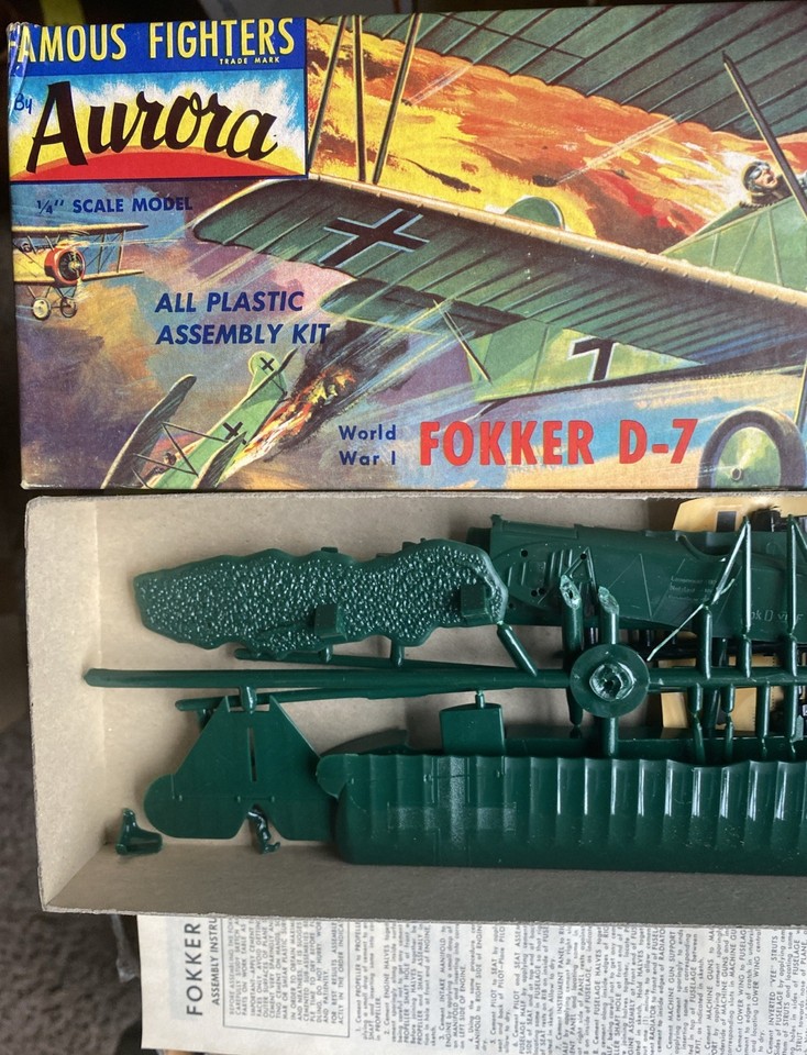 Aurora USA 1:48 WWI Fokker DR-1 THE RED BARON Triplane Famous Fighter Kit MIB`56