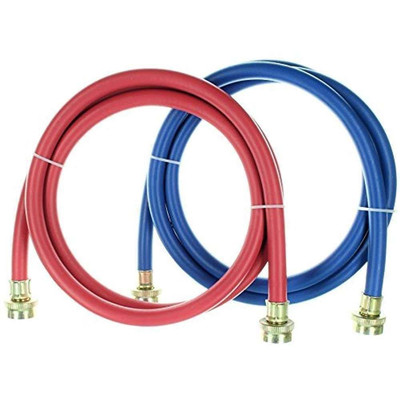 Rubber Washing Machine Hoses,  6 Foot Long (2 Pack) - Color Coded - Kelaro