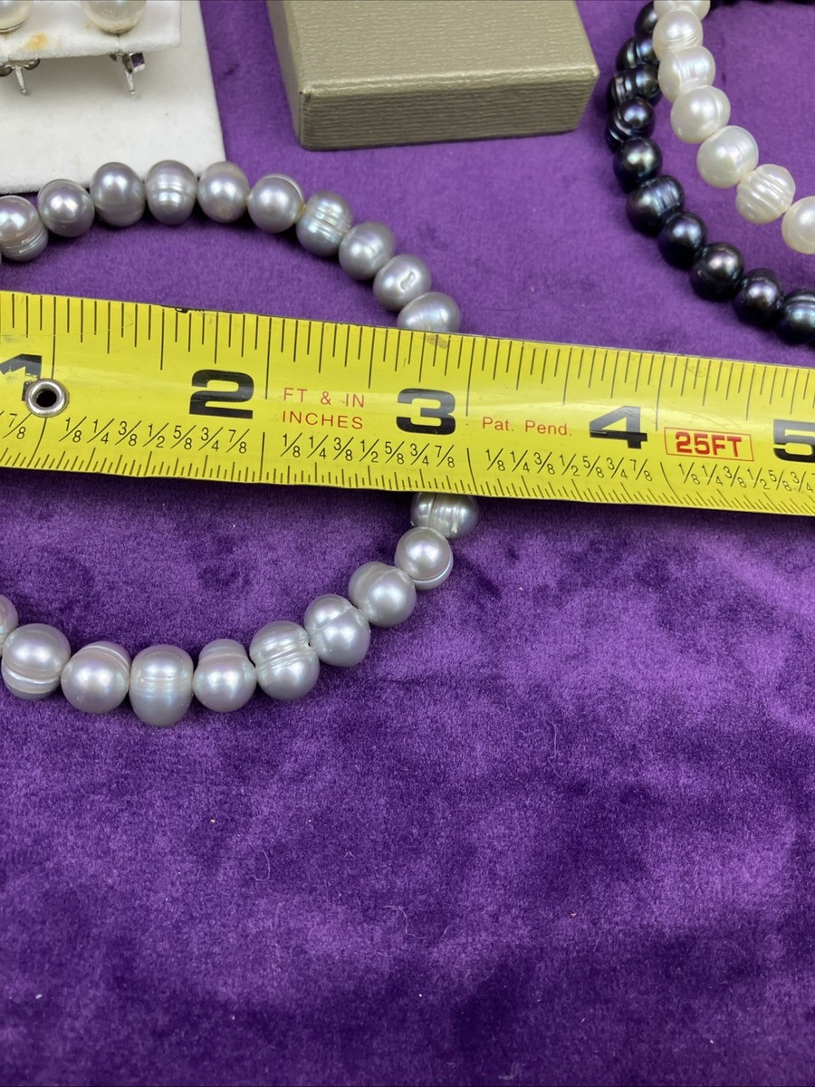 Vintage Cultured Pearl Bangle Bracelet Set & Honora Stud Earrings View 3