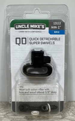 1  Uncle Mike's Quick Detach Super Sling Swivel Set Black #13112 w/ Studs New