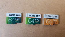 64GB MicroSd card lot of 3 Samsung EVO
