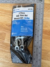 Nos Napa 3 Piece Sae Flare Nut Line Wrench Set Ndf-600 Made In U.s.a.