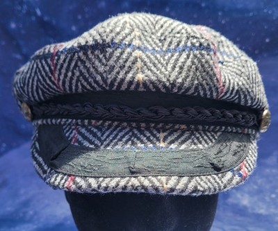 Epoch Hat Cap Fitted Men's L/XL Gray Newsboy Cabbie Plaid Brim USA Classics 