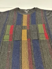 Vintage Mens Tosani Sweater 3D Colorful Coogi Like Pullover Cotton Size Mens XLT