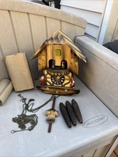 German Black Forest Cuckoo clock Cuendet Swiss Musical Movement West Germany