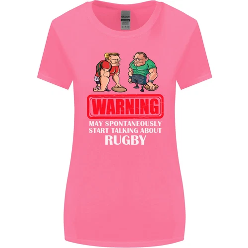 Can Start Talking About Rugby Player Fun Women Wide Cut T-Shirt- - Picture 3 of 17