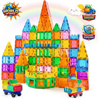 Magnetbausteine Set 100PCS Mit 2 Autos Stem Montessori Spielzeug Ab 3 Jahren