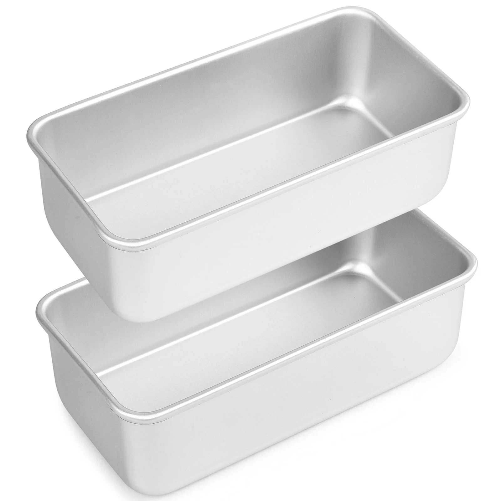 Rectangular Bread Baking Pan Set of 2, Anodized Aluminum Loaf Pan Bread Pan for...